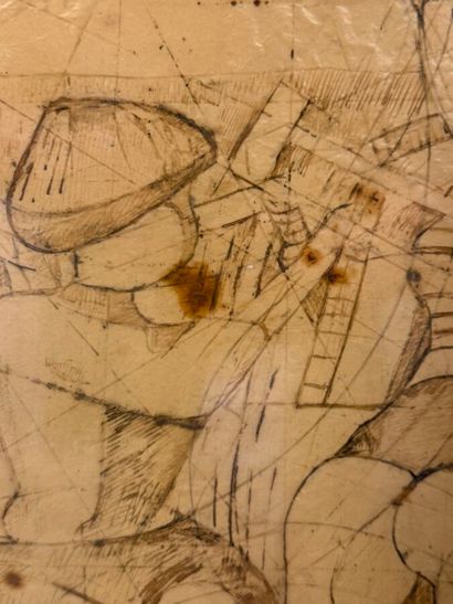 François DESNOYER (1894-1972). 
Couple.
Pen...