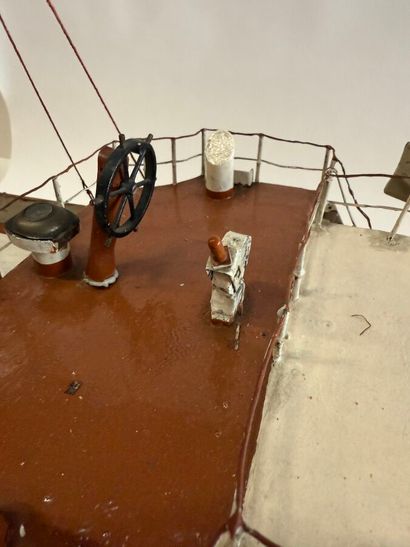 Two-masted trawler in sheet metal and wood,...