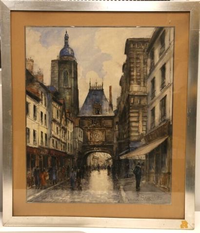 Frank WILL (1900-1951). 
The bell tower.
Watercolor...