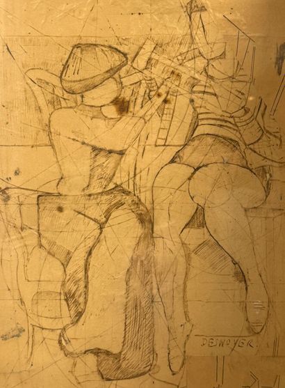 François DESNOYER (1894-1972). 
Couple.
Pen...