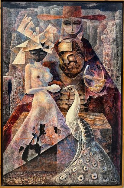 LAMY (1921-2019) 
Offering, 1962
Oil on panel,...