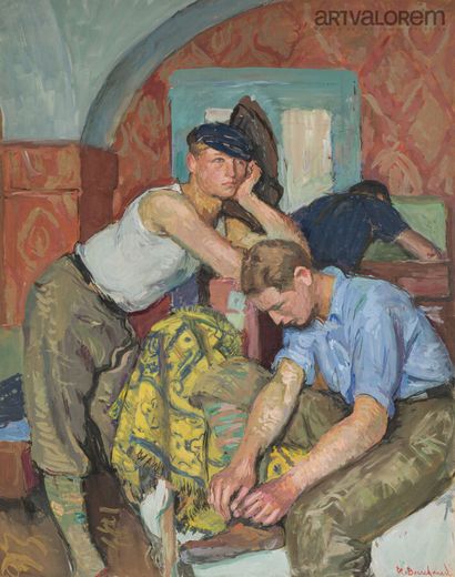Étienne BOUCHAUD (1898-1989)
German travelers.
Gouache...