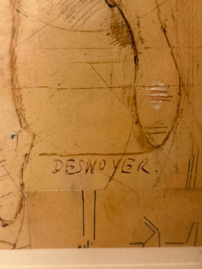 François DESNOYER (1894-1972). 
Couple.
Pen...