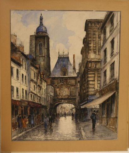 Frank WILL (1900-1951). 
The bell tower.
Watercolor...