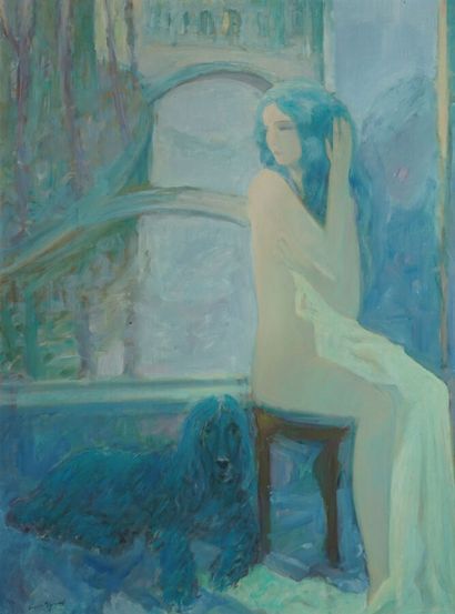 Boris TCHOUBANOV, born 1946, 
Woman and poodle,...
