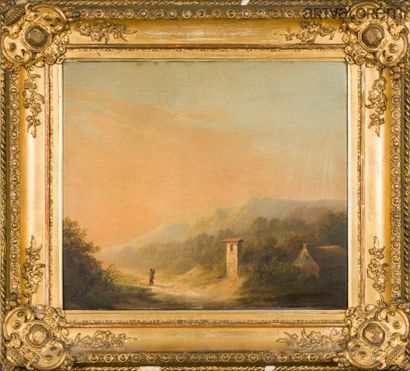Attributed to Barend Cornelis KOEKKOEK (1803-1862).
Lively...