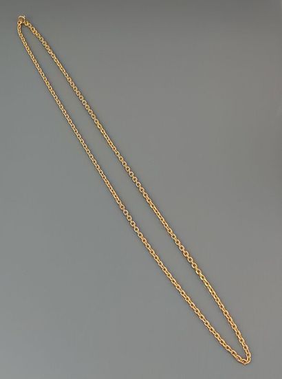 Yellow gold 750°/°° chain with chased forçat...