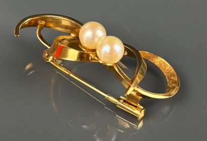 Broche de forme libre en or jaune 750°/°°...