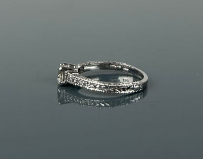 Ring in 750°/°° white gold set with a brilliant-cut...