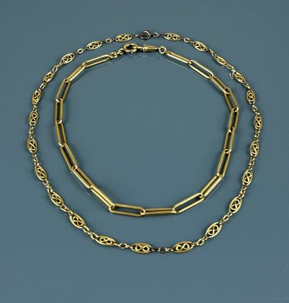 Watch chain in yellow gold 750°/°°, spring...