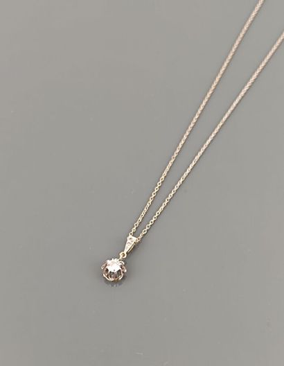 Chain and pendant in 750°/°° white gold adorned...