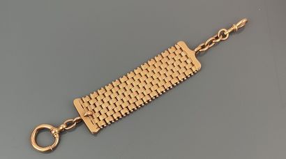 585°/°° yellow gold watch chain with braided...