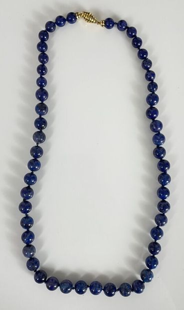 Collier choker en lapis lazuli naturel ou...