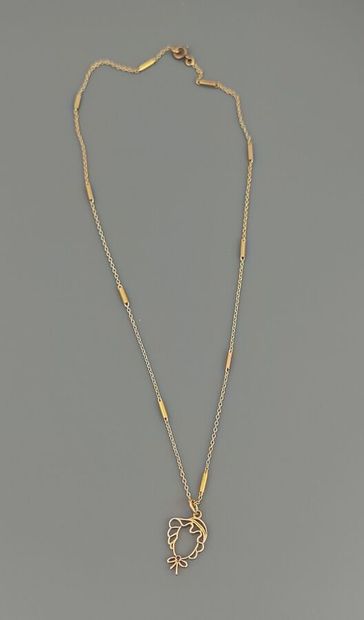 Chain and pendant in yellow gold 750°/°°,...