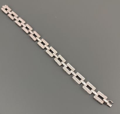 Art Deco style bracelet in 750°/°° white...