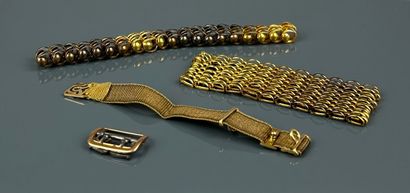 Two bracelet elements in yellow gold 750°/°°...