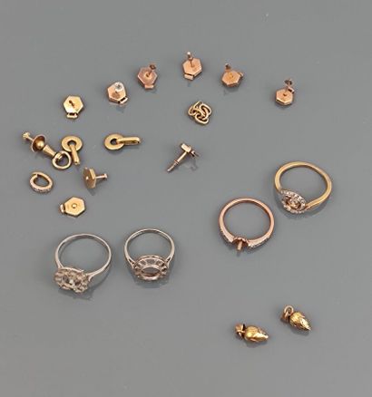 Debris lot in yellow gold 750°/°° comprising...