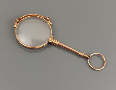 Pair of copper lorgnon
H. 10.5 cm.