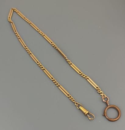 Watch chain in yellow gold 750°/°° with fancy...