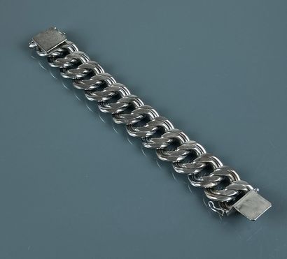 Silver bracelet 800°/°° double ring. 
Length:...