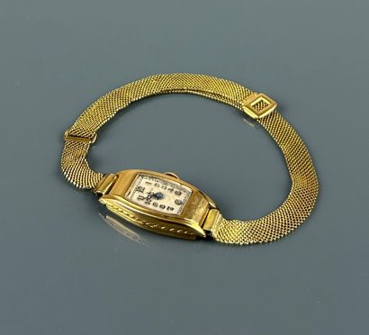 Wristwatch in yellow gold 750°/°°, braided...