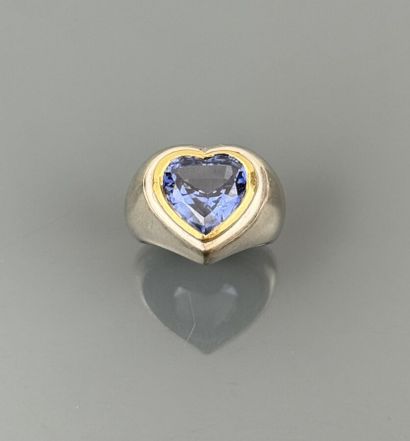 Heart ring in 585°/°° white gold and 750°/°°...