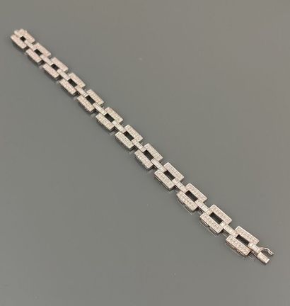 Art Deco style bracelet in 750°/°° white...