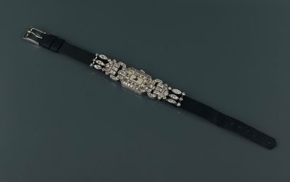 Art Deco style ladies' wristwatch in 950°/°°...