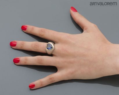 Heart ring in 585°/°° white gold and 750°/°°...