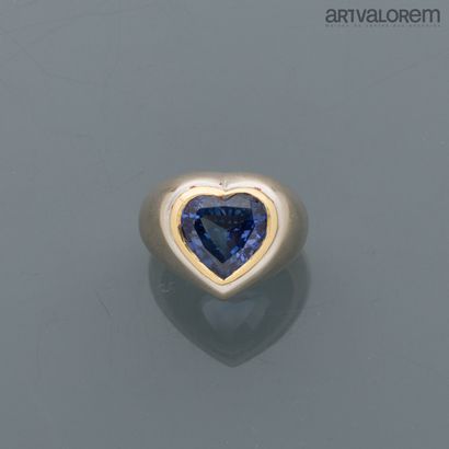 Heart ring in 585°/°° white gold and 750°/°°...