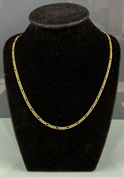 Yellow gold 750°/°° figaro chain with lobster...