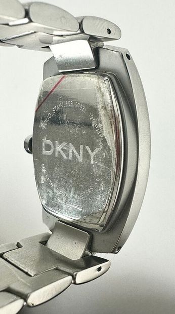 DKNY
Stainless steel wristwatch, black enamel...