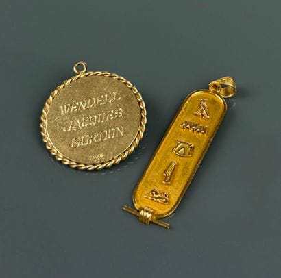 Medal in 585°/°° yellow gold engraved Wendell...