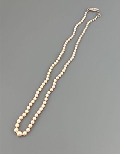 Necklace made up of tumbling cultured pearls,...