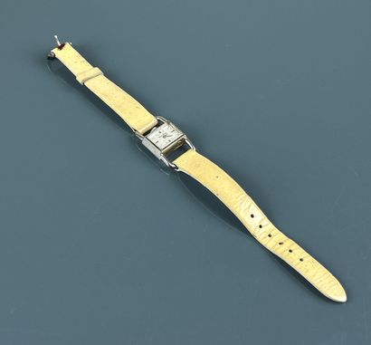 Stirrup bracelet watch in 750°/°° white gold...