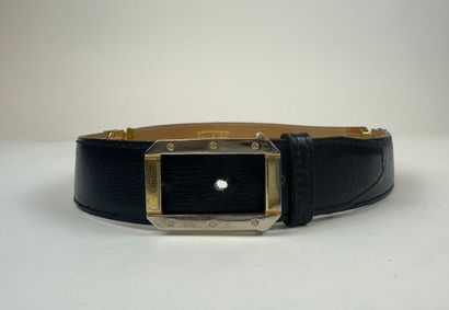 Lot de deux ceintures en cuir bleu marine...