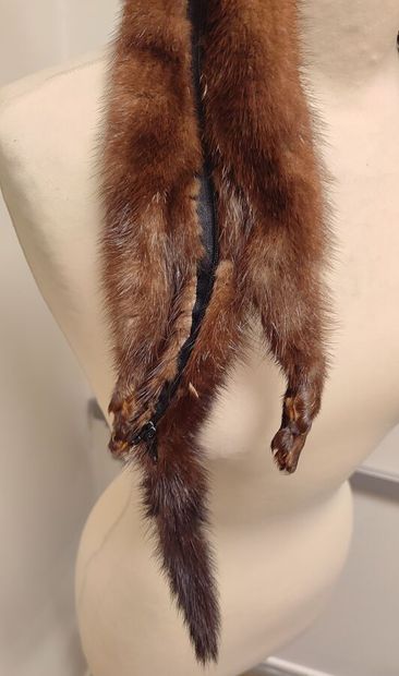 Manteau de fourrure en vison marron, se ferme...