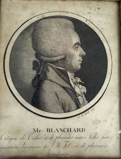 M. Blanchard , gravure d'après C.W.Boch 1787.
Encadrée
On...
