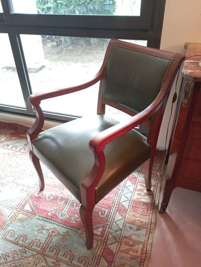 Fauteuil de style restauration en bois naturel...