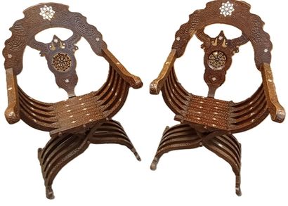 Paire de fauteuils curules 