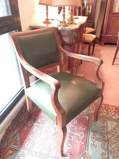 Fauteuil de style restauration en bois naturel...