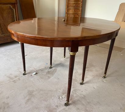 Table de salle à manger ovale en acajou et...