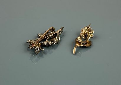Deux broches en forme de rameaux fleuris
L'une...