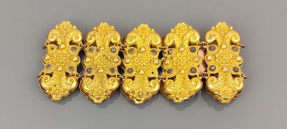 Bracelet articulé en pomponne à décor en...