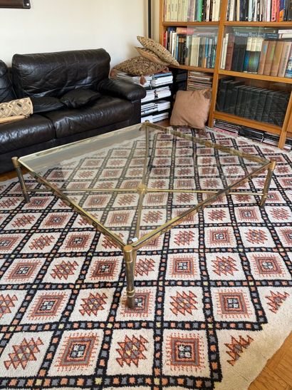 MAISON BAGUES,
Square glass coffee table...