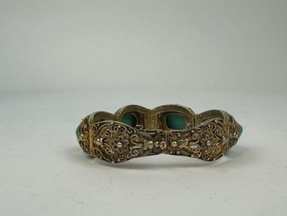CHINE
Bracelet articulé en vermeil 800°/°°...