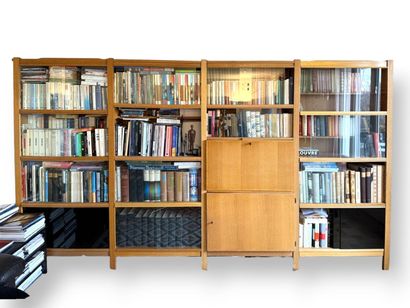 EMILE SEIGNEUR
Oak veneer bookcase with four...