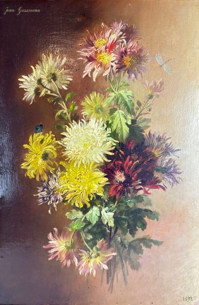 Jean GASSMANN (XIXème)
Bouquet de Chrysanthèmes,...