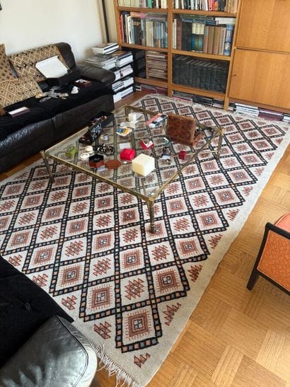 MAISON BAGUES,
Square glass coffee table...