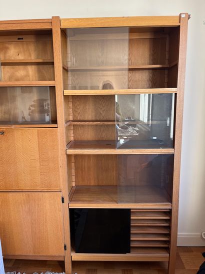 EMILE SEIGNEUR
Oak veneer bookcase with four...